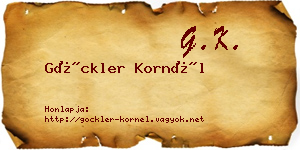 Göckler Kornél névjegykártya